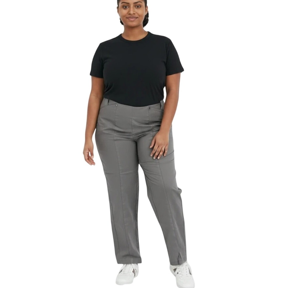 Alfani Step N Flex Grey Ankle Pants Comfort Waist Slim Leg Plus Size 18 NEW